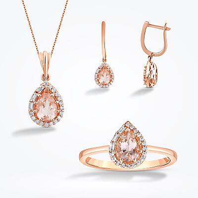 2.82 Karat Pırlanta Morganit Set - 1