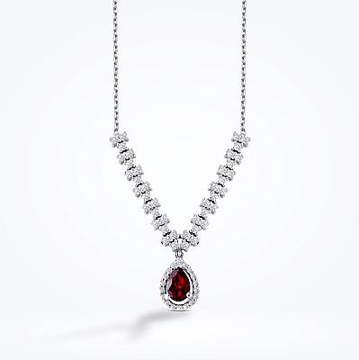 4.09 Karat Pırlanta Damla Yakut Set - 3