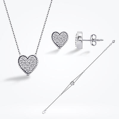 0.34 Karat Pırlanta Kalpli Set