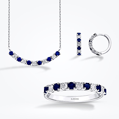 1.81 Karat Pırlanta Safir Set - 1