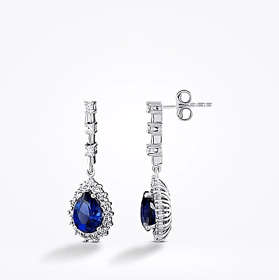 7.31 Karat Pırlanta Damla Safir Set - 3