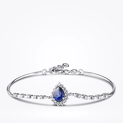 7.31 Karat Pırlanta Damla Safir Set - 4