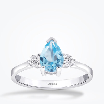 3.80 Karat Pırlanta Blue Topaz Set - 4