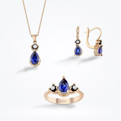 4.58 Karat Elmas Safir Set