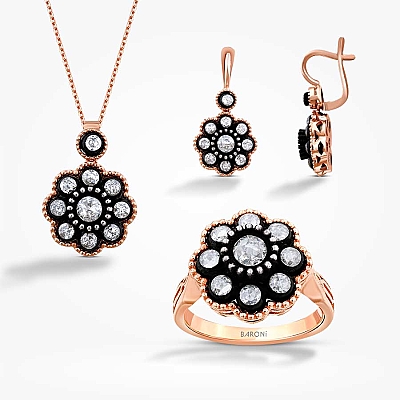 2.25 Karat Elmas Gül Set - 1