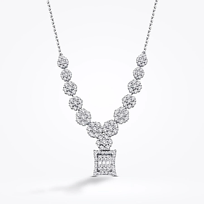 1.58 Karat Pırlanta Baget Çiçek Set - 2