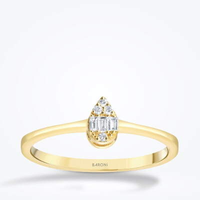 0.28 Karat Pırlanta Baget Damla Set - 2