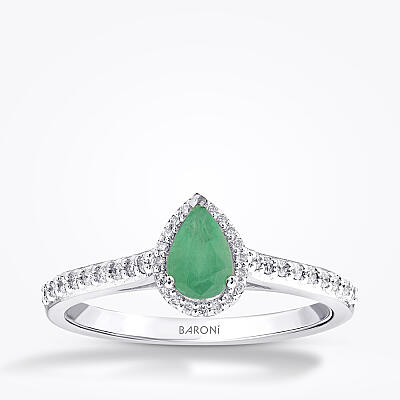 3.27 Karat Pırlanta Damla Zümrüt Set - 2