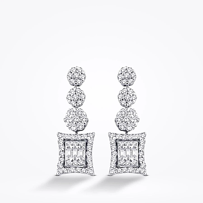 1.58 Karat Pırlanta Baget Çiçek Set - 3