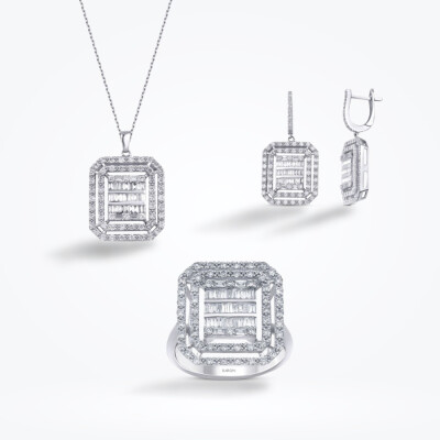 3.22 Karat Pırlanta Baget Set