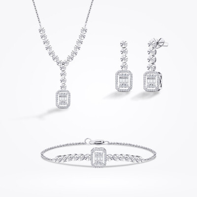 0.66 Karat Pırlanta Baget Set - 1