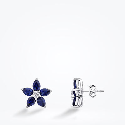 2.42 Karat Pırlanta Damla Safir Çiçek Set - 4