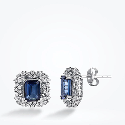 8.35 Karat Pırlanta Baget Safir Set - 4