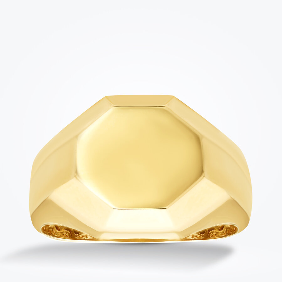 Altın Altıgen Erkek Yüzük - Baroni Diamond