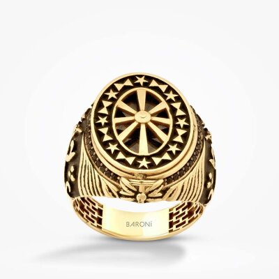 Altın Anadolu Motifli Erkek Yüzük - 1