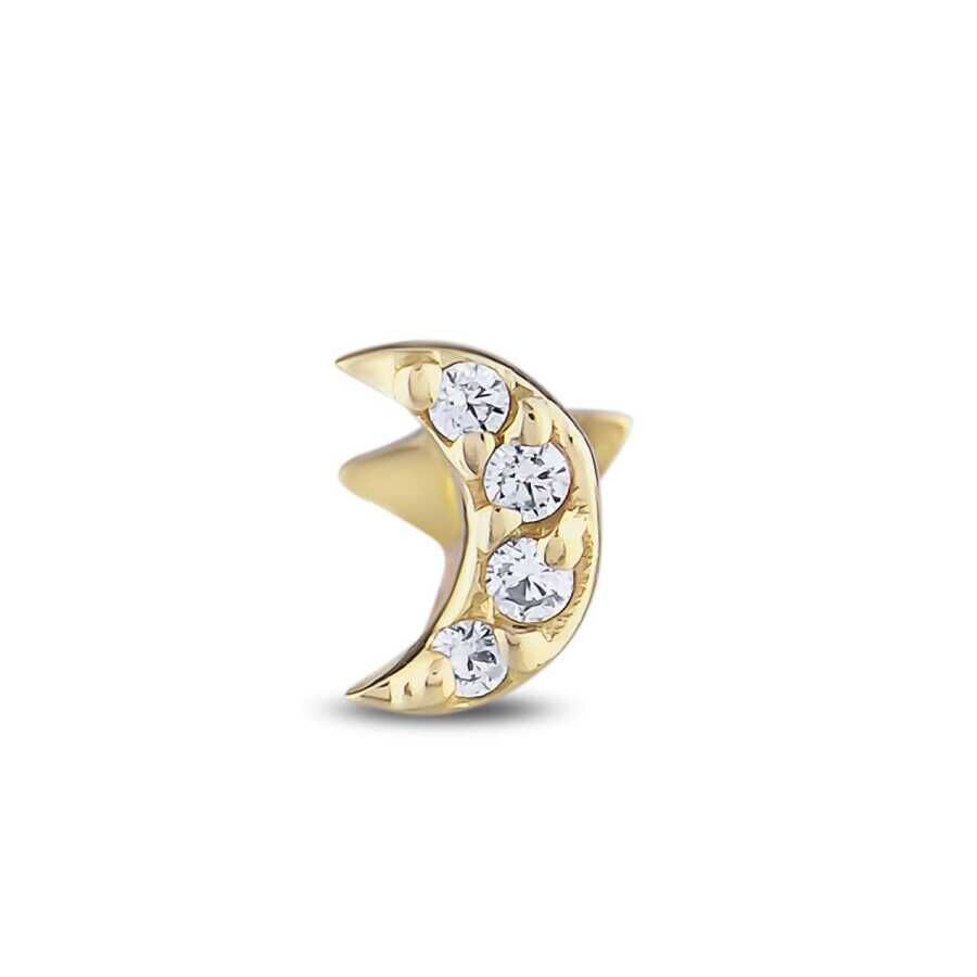 Altın Ay Tragus Küpe