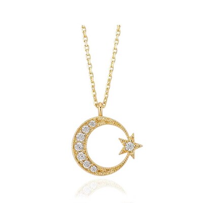 Altın Ay Yıldız Kolye - 1
