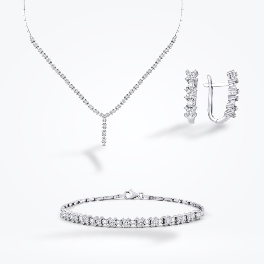 Altın Baget Düğün Seti - Baroni Diamond