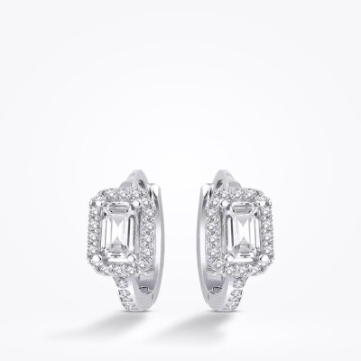 Altın Baget Halka Küpe - Baroni Diamond (1)