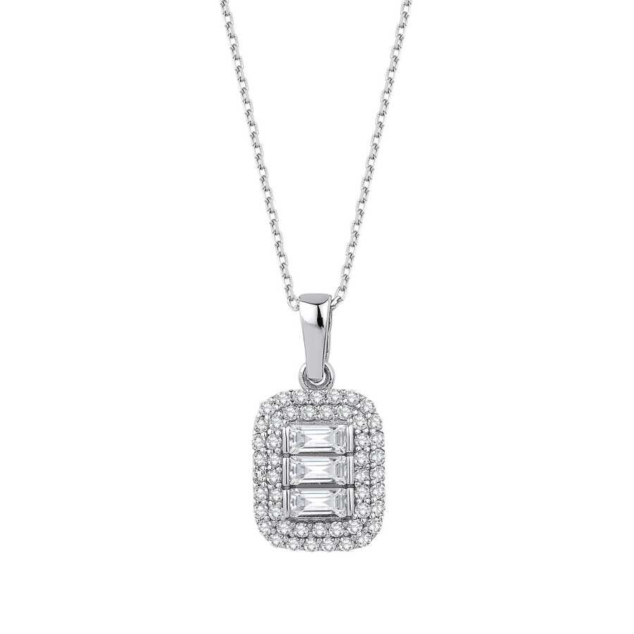 Altın Baget Kolye - Baroni Diamond
