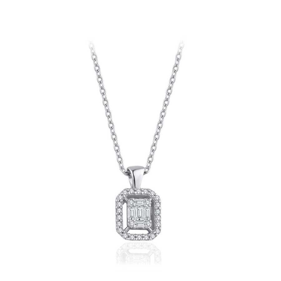 Altın Baget Kolye - Baroni Diamond