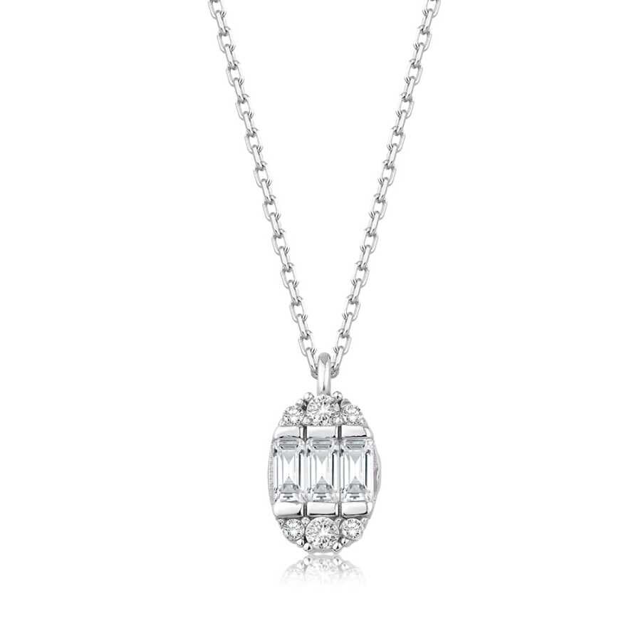 Altın Baget Kolye - Baroni Diamond