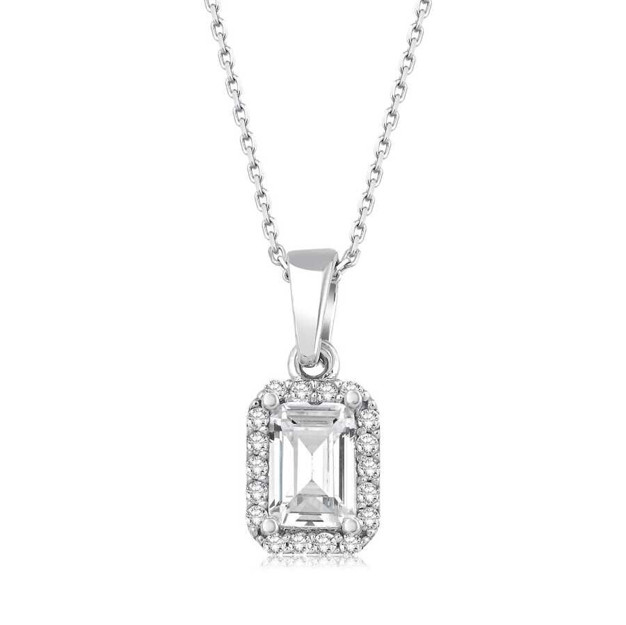 Altın Baget Kolye - Baroni Diamond