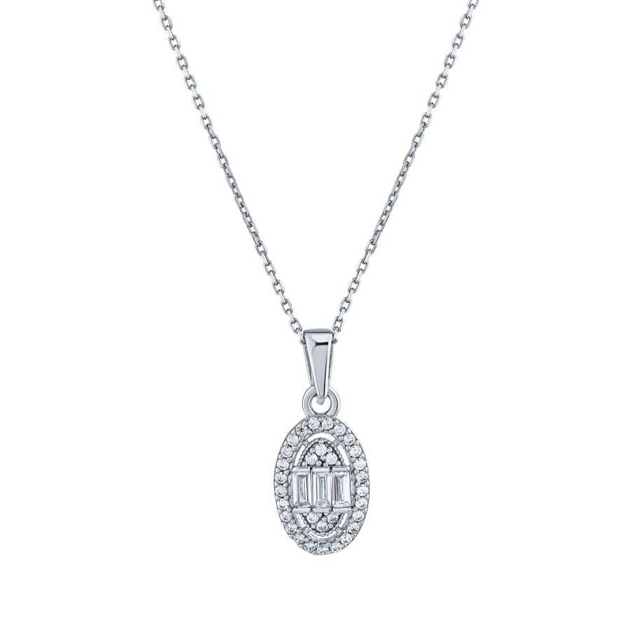 Altın Baget Kolye - Baroni Diamond