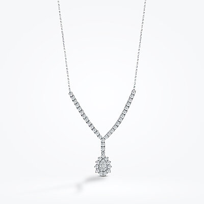 Altın Baget Kolye - Baroni Diamond