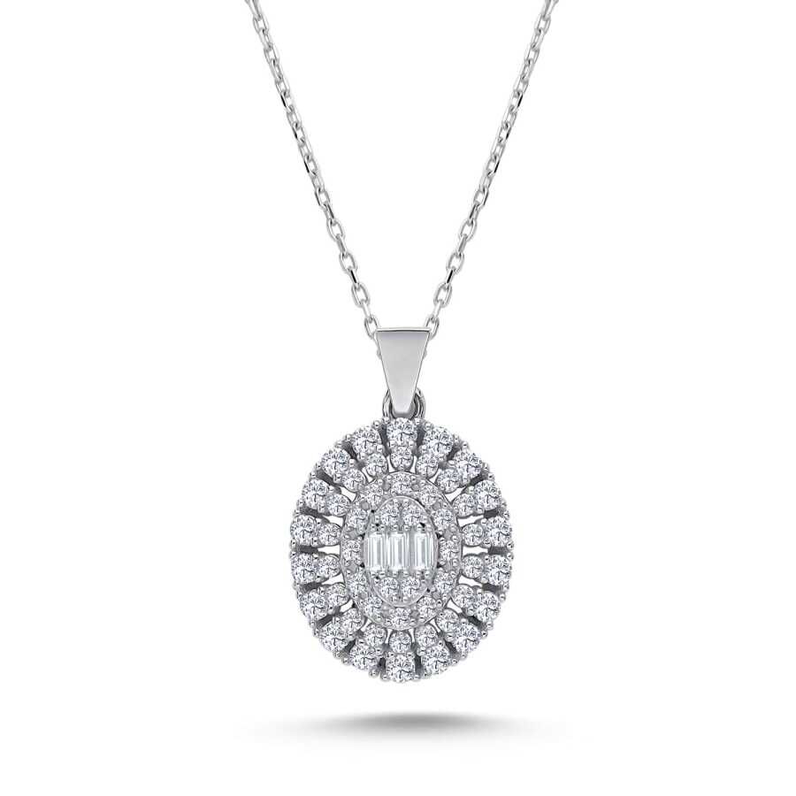 Altın Baget Kolye - Baroni Diamond