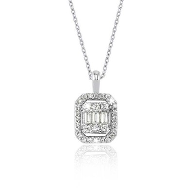 Altın Baget Kolye - Baroni Diamond