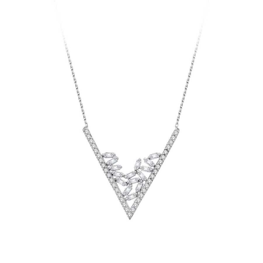 Altın Baget Kolye - Baroni Diamond