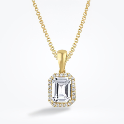 Altın Baget Kolye - Baroni Diamond