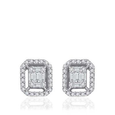 Altın Baget Küpe - Baroni Diamond