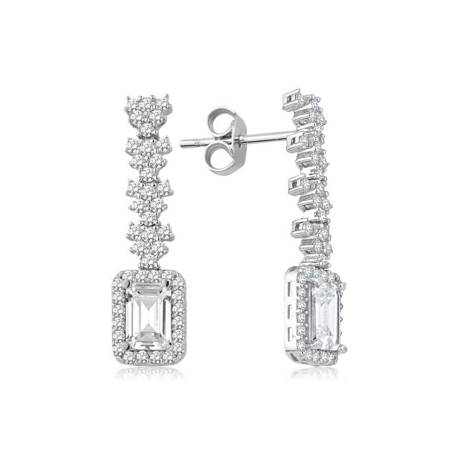 Altın Baget Küpe - Baroni Diamond