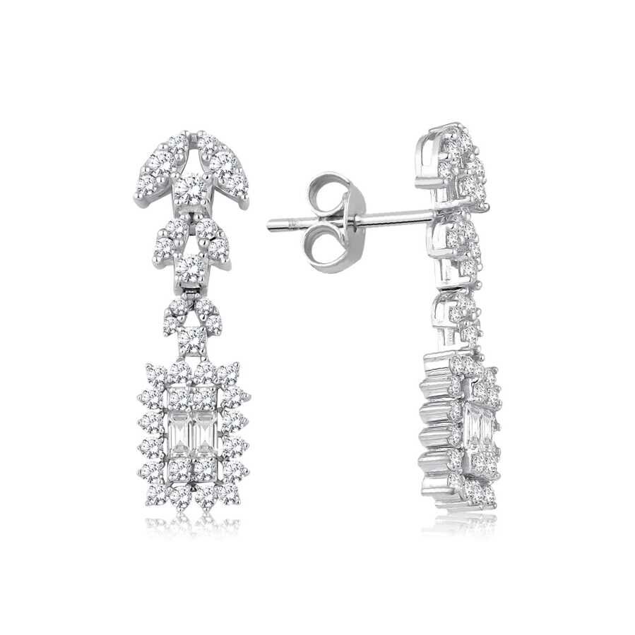Altın Baget Küpe - Baroni Diamond
