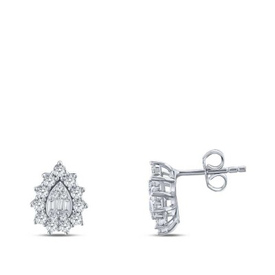 Altın Baget Küpe - Baroni Diamond