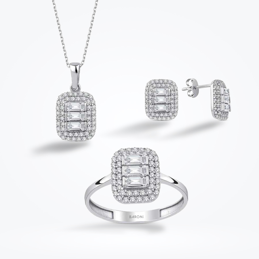 Altın Baget Set - Baroni Diamond