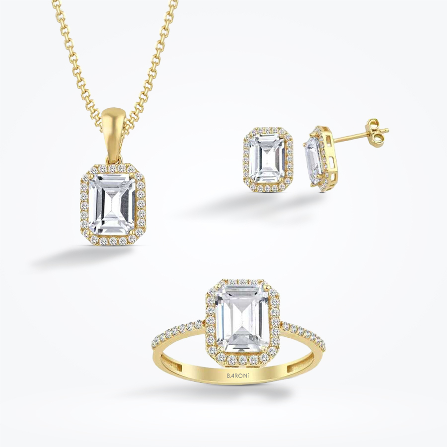 Altın Baget Set - Baroni Diamond