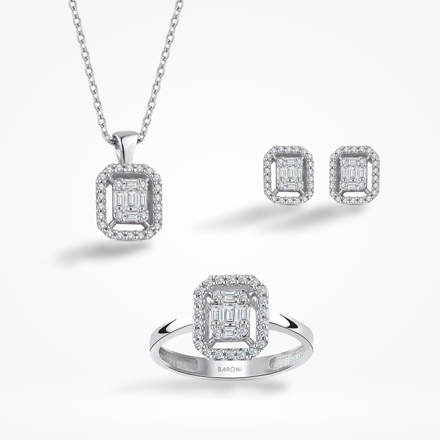 Altın Baget Set - Baroni Diamond