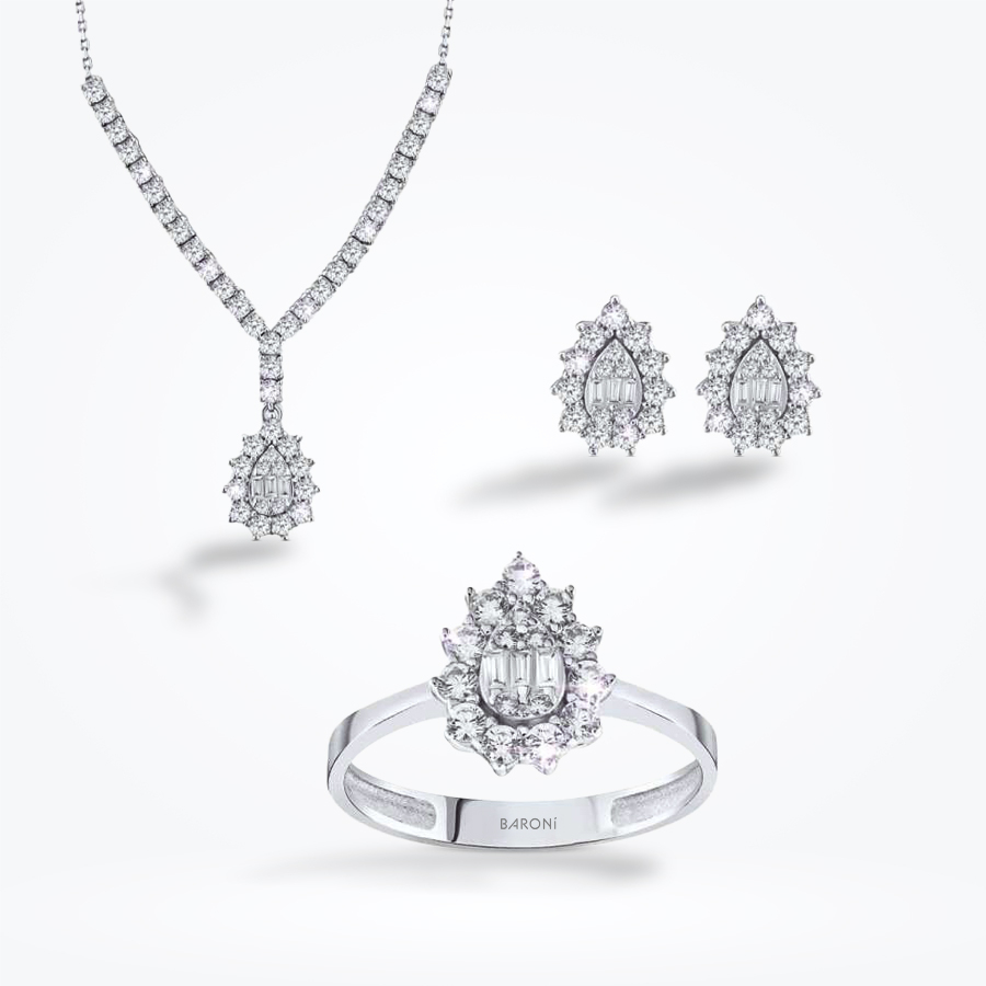 Altın Baget Set - Baroni Diamond