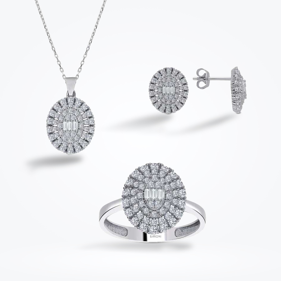 Altın Baget Set - Baroni Diamond