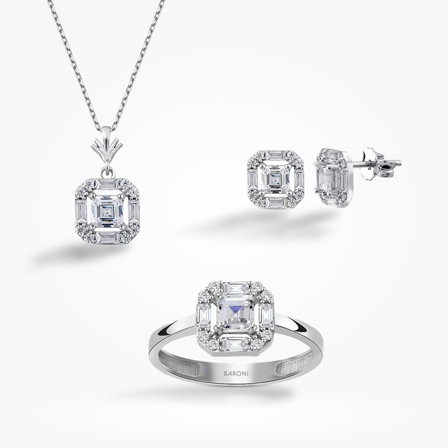 Altın Baget Set - Baroni Diamond