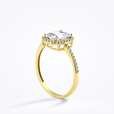 Altın Baget Yüzük - Baroni Diamond (1)