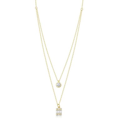 Altın Baget Taşlı Kolye - 1