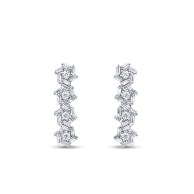 Altın Baget Taşlı Küpe - Baroni Diamond (1)