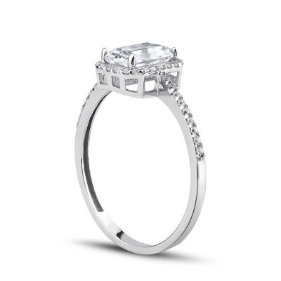 Altın Baget Tektaş Tasarım Yüzük - Baroni Diamond (1)