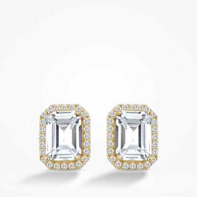 Altın Baget Trend Küpe - Baroni Diamond (1)