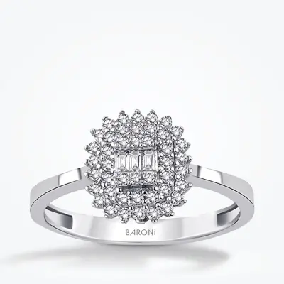 Altın Baget Yüzük - Baroni Diamond