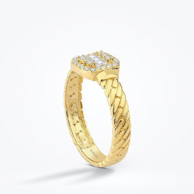 Altın Baget Yüzük - Baroni Diamond (1)